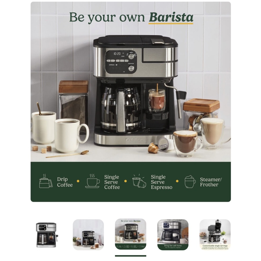 Cuisinart Dual Brew Coffee Maker in Black and Silver - Picture 8 of 9